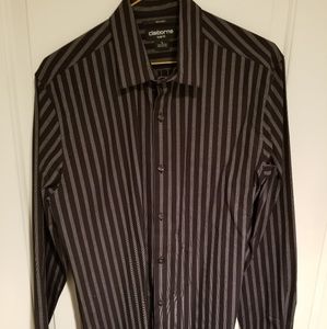 Claiborne Slim Fit Black & gray small dress shirt.